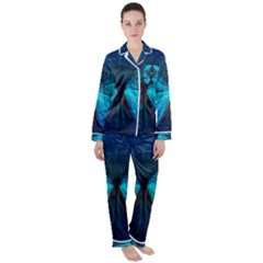 Animal Butterfly Insect Satin Long Sleeve Pyjamas Set by Vaneshart
