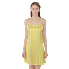Nice Stripes - Blonde Yellow Satin Night Slip by FashionBoulevard