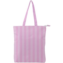 Nice Stripes - Blush Pink Double Zip Up Tote Bag by FashionBoulevard