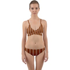 Nice Stripes - Burnt Orange Wrap Around Bikini Set by FashionBoulevard