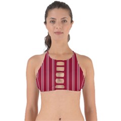 Nice Stripes - Carmine Red Perfectly Cut Out Bikini Top by FashionBoulevard