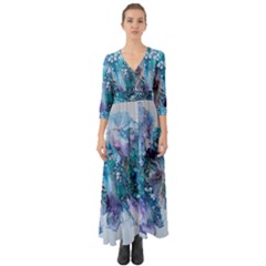 Sea Anemone Button Up Boho Maxi Dress by CKArtCreations