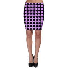 Block Fiesta Black And Lavender Purple Bodycon Skirt by FashionBoulevard