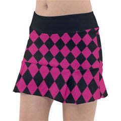 Block Fiesta Black And Peacock Pink Tennis Skorts by FashionBoulevard