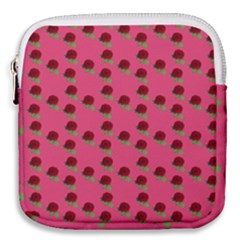 Rose In Mexican Pink Mini Square Pouch by snowwhitegirl