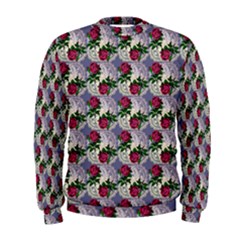 Doily Rose Pattern Blue Men s Sweatshirt by snowwhitegirl