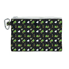 Green Elephant Pattern Canvas Cosmetic Bag (large) by snowwhitegirl