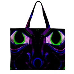 Demon Ethnic Mask Extreme Close Up Illustration Zipper Mini Tote Bag by dflcprintsclothing