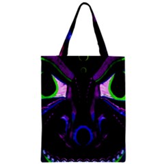 Demon Ethnic Mask Extreme Close Up Illustration Zipper Classic Tote Bag by dflcprintsclothing