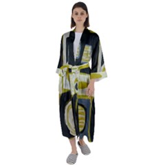 Abstract Landscape  Maxi Satin Kimono by Sobalvarro