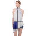 Tableau I, By Piet Mondriaan Halter Asymmetric Satin Top View1