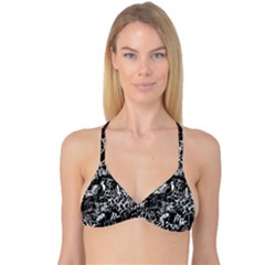 Graffiti Abstract Collage Print Pattern Reversible Tri Bikini Top by dflcprintsclothing