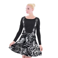 Graffiti Abstract Collage Print Pattern Suspender Skater Skirt by dflcprintsclothing