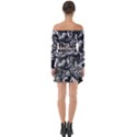 Graffiti Abstract Collage Print Pattern Off Shoulder Top with Skirt Set View2