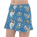 Seamless Pattern Funny Astronaut Outer Space Transportation Tennis Skorts View1