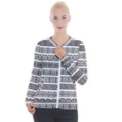 Borders Ikat Ethnic Frame Tribal Casual Zip Up Jacket by Wegoenart