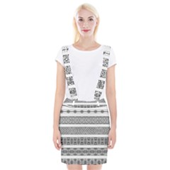 Borders Ikat Ethnic Frame Tribal Braces Suspender Skirt by Wegoenart
