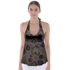 Fractal Fantasy Abstract Pattern Babydoll Tankini Top by Wegoenart