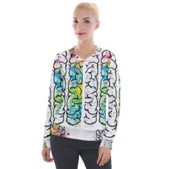 Brain Mind Psychology Idea Drawing Velour Zip Up Jacket by Wegoenart