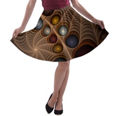Fractal Fantasy Abstract Design A-line Skater Skirt by Wegoenart