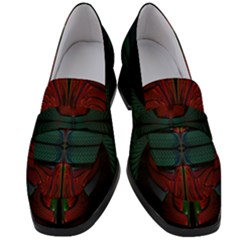 Fractal Abstract Background Pattern Women s Chunky Heel Loafers by Wegoenart