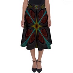 Fractal Art Abstract Pattern Perfect Length Midi Skirt by Wegoenart