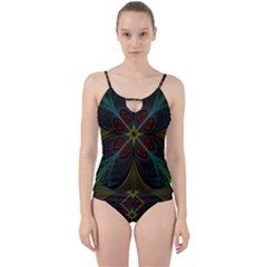Fractal Art Abstract Pattern Cut Out Top Tankini Set by Wegoenart