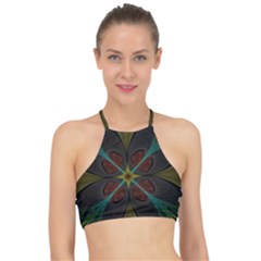 Fractal Art Abstract Pattern Racer Front Bikini Top by Wegoenart