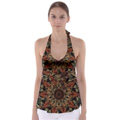 Art Abstract Fractal Pattern Babydoll Tankini Top by Wegoenart