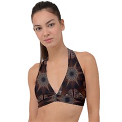 Fractal Abstract Star Pattern Halter Plunge Bikini Top by Wegoenart