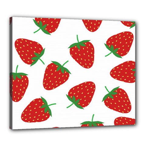 Seamless Pattern Fresh Strawberry Canvas 24  X 20  (stretched) by Wegoenart