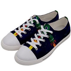 Rocket Halftone Astrology Astronaut Women s Low Top Canvas Sneakers by Wegoenart
