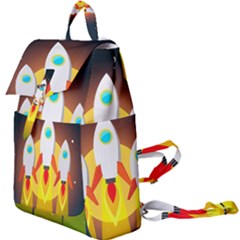 Rocket Take Off Missiles Cosmos Buckle Everyday Backpack by Wegoenart