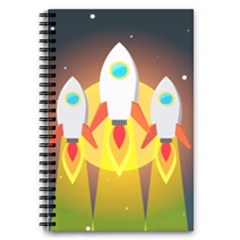 Rocket Take Off Missiles Cosmos 5 5  X 8 5  Notebook by Wegoenart