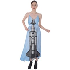 Rocket Shuttle Spaceship Science Tie Back Maxi Dress by Wegoenart