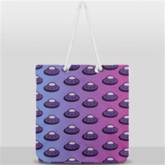 Ufo Alien Pattern Full Print Rope Handle Tote (large) by Wegoenart