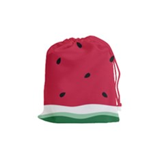 Minimalist Summer Watermelon Wallpaper Drawstring Pouch (medium) by Nexatart