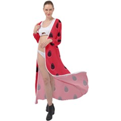 Seamless Watermelon Surface Texture Maxi Chiffon Beach Wrap by Nexatart