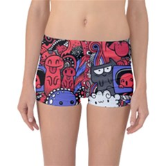 Abstract Grunge Urban Pattern With Monster Character Super Drawing Graffiti Style Vector Illustratio Reversible Boyleg Bikini Bottoms by Nexatart