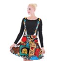 Abstract Grunge Urban Pattern With Monster Character Super Drawing Graffiti Style Suspender Skater Skirt View1