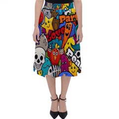 Graffiti Characters Seamless Pattern Classic Midi Skirt by Nexatart