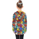 Graffiti Characters Seamless Pattern Kids  Double Breasted Button Coat View2