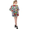 Graffiti Characters Seamless Pattern Oversized Chiffon Top View2