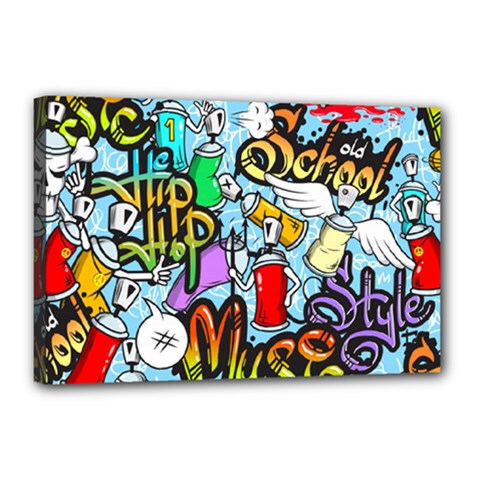 Graffiti Characters Seamless Patternm Canvas 18  X 12  (stretched) by Nexatart