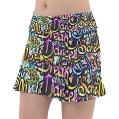 Graffiti Word Seamless Pattern Tennis Skorts by Nexatart