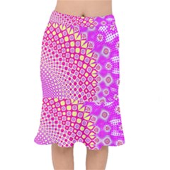 Digital Arts Fractals Futuristic Pink Short Mermaid Skirt by Nexatart