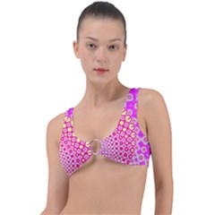 Digital Arts Fractals Futuristic Pink Ring Detail Bikini Top by Nexatart