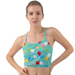 Pills Medicines Seamless Pattern Blue Background Mini Tank Bikini Top by Nexatart