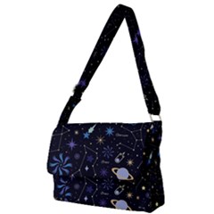 Starry Night  Space Constellations  Stars  Galaxy  Universe Graphic  Illustration Full Print Messenger Bag (l) by Nexatart