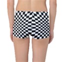 Illusion Checkerboard Black And White Pattern Reversible Boyleg Bikini Bottoms View2